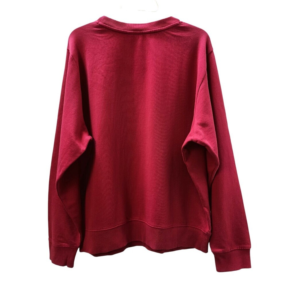 Lilly Pulitzer Ballad Sweatshirt Large Malbec Red Bow Terry Pullover Top - Picture 6 of 8